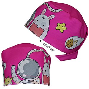 Gorro Cirúrgico, Astronauta, Coelho, Estrela, Rosa Pink