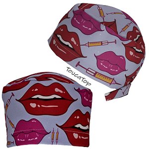 Gorro Cirúrgico, Preenchimento Labial, Bocas,  Lilás