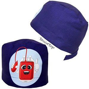 Gorro Cirúrgico, Bolsa de Sangue Simpática, Azul​