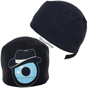 Gorro Cirúrgico, Olho Azul com Chapéu, Preto