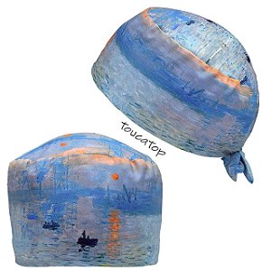 Gorro Cirúrgico, Impressão, Sol, Claude Monet, Azul