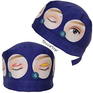 Gorro Cirúrgico, Blefaroplastia, Círculos Etapas, Azul