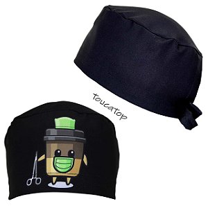 Gorro Cirúrgico, Copo de Café Desenho Cirurgião, Preto