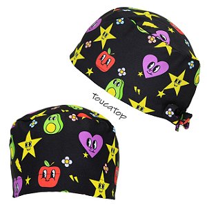 Gorro Cirúrgico, Tomate, Abacate, Legumes, Preto