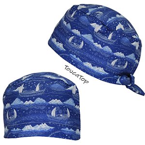 Gorro Cirúrgico, Veleiros Brancos, Oceano Azul