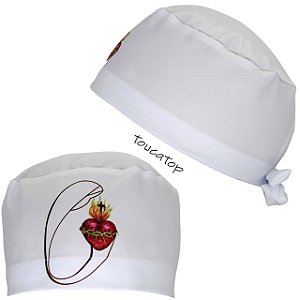 Gorro Cirúrgico, Sagrado Coração de Maria, Branco