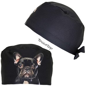 Gorro Cirúrgico, Bulldog Frânces, Frontal, Preto