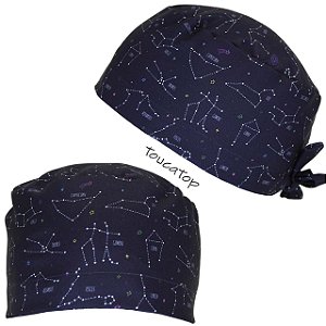 Gorro Cirúrgico, Mapa da Constelação, Vetor, Branco, Azul