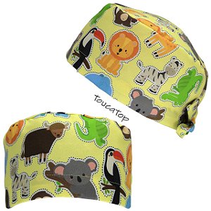 Gorro Cirúrgico, Safari, Animais, Amarelo