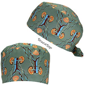 Gorro Cirúrgico, Rins, Bexiga, Sistema Urinário, Verde Mar Escuro