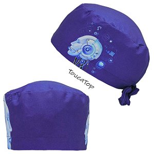 Gorro Cirúrgico, Cabeça Robótica Lateral, Azul