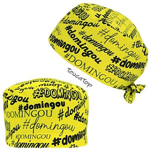 Gorro Cirúrgico, #Domingou Hashtags, Textos Preto, Amarelo