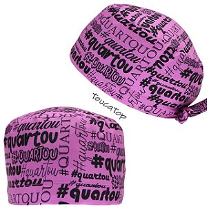 Gorro Cirúrgico, #Quartou Hashtags, Textos Preto, Roxo