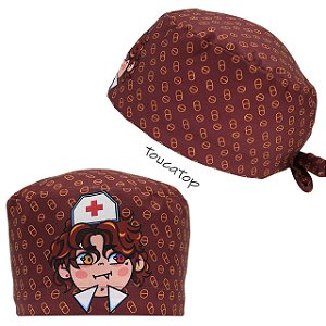 Gorro Cirúrgico, Enfermeira Vampiro, Comprimidos, Bordô