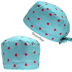 Gorro Cirúrgico, Corações Pequenos  Pink, Tiffany