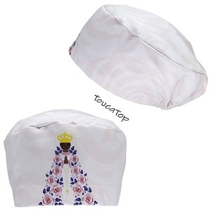 Touca Feminina Alice, Nossa Senhora, Manto de Rosas, Rosa Claro