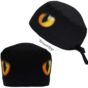 Gorro Cirúrgico, Olho de Gato, Amarelo, Preto