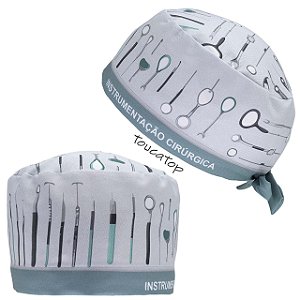 Gorro Cirúrgico, Instrumentação Cirúrgica, Barra Azul verona, Cinza