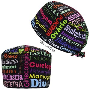 Gorro Cirúrgico, Nuvem de Palavras, Ginecologia, Preto