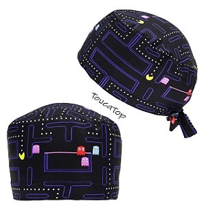 Gorro Cirúrgico, Jogo PacMan, Pac-Man, Game,  Azul Tela do Game