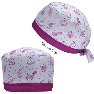 Gorro Cirúrgico, Estética Facial, Botox Rosa, Barra Pink, Branco