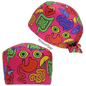 Gorro Cirúrgico, Órgãos coloridos variados, pink