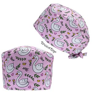 Gorro Cirúrgico, Cisne Branco, Coração, Flores, Coroa, Rosa