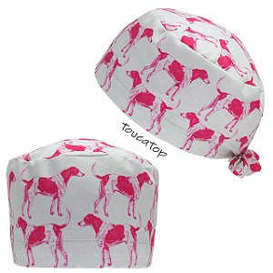 Gorro Cirúrgico, Cachorro Foxhound-inglês Pink, Areia