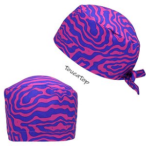 Gorro Cirúrgico, Arte Abstrata, ondas, ondulações, padrão Azul e Pink