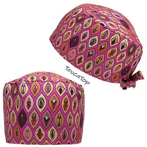 Gorro Cirúrgico, Pepecas diversas Desenhadas, Pink