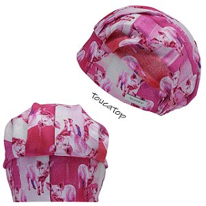Touca Cirúrgica Feminina, Porco, Porquinho Rosa, Padrão Rosa e Pink