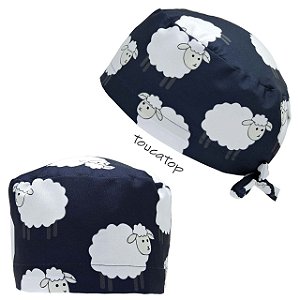 Gorro Cirúrgico, Ovelha Branca, Azul Marinho