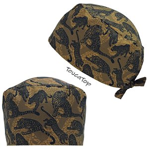 Gorro Cirúrgico, Varias Onça Pintada, Marron