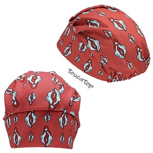 Touca Cirúrgica Feminina, Pepecas Diversas Vermelhas, Vermelho