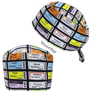 Gorro Cirúrgico, Medicamentos Vasculares, Rótulos, Preto