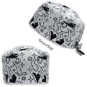 Gorro Cirúrgico, Xícara de Café Revoltada com Pernas, Gelo