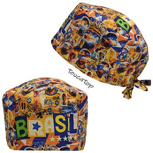 Gorro Cirúrgico, Jogadores, Futebol, Brasil, Copa do Mundo, Amarelo