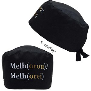 Gorro Cirúrgico, Melhorou, Melhorei, Orou, Orei, Dourado, Preto