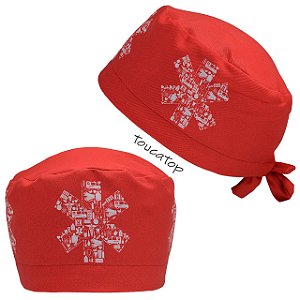 Gorro Cirúrgico, Samu, Símbolos Medicina, Vermelho Sangue