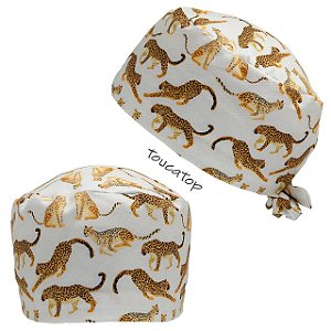 Gorro Cirúrgico, Guepardos diferentes posições, Bege