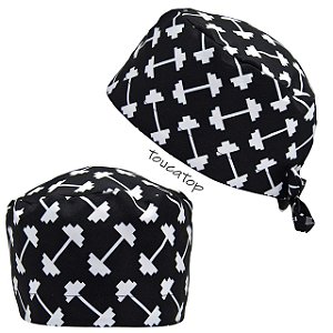 Gorro Cirúrgico, Pesos, Pesinhos de academia Branco, Preto