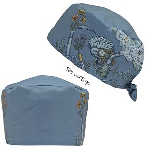 Gorro Cirúrgico, Anestesia, Laringoscópio, Cérebro Mecânico, Azul