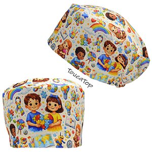 Touca Feminina ALICE, Crianças Brincando, Autismo, Bege