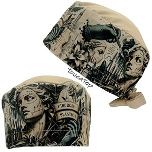 Gorro Cirúrgico, Cirurgia Plástica, Vintage, Face, Mão com Luva, Areia