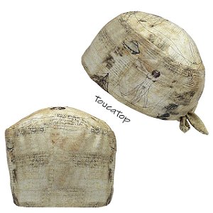 Gorro Cirúrgico, Homem Vitruviano, Leonardo da Vinci, Bege