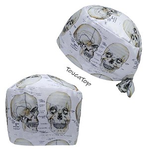 Gorro Cirúrgico, Crânio Anatômico Bege, Caveira, Branco