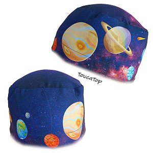 Gorro Cirúrgico, Espaço Sideral, Galáxia, Planetas, Azul