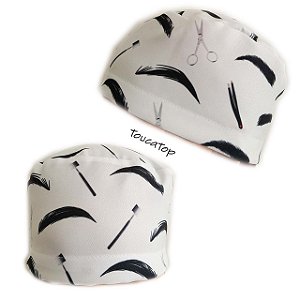 Gorro Cirúrgico, Design Sobrancelhas, Pincel Tesoura, Branco