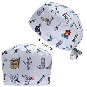 Gorro Cirúrgico, Desenhos Ortopédicos, Branco