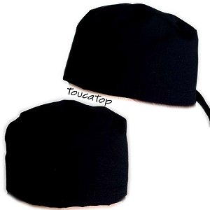 Gorro Cirúrgico Liso, 100% Algodão, Cores Lisas, Preto